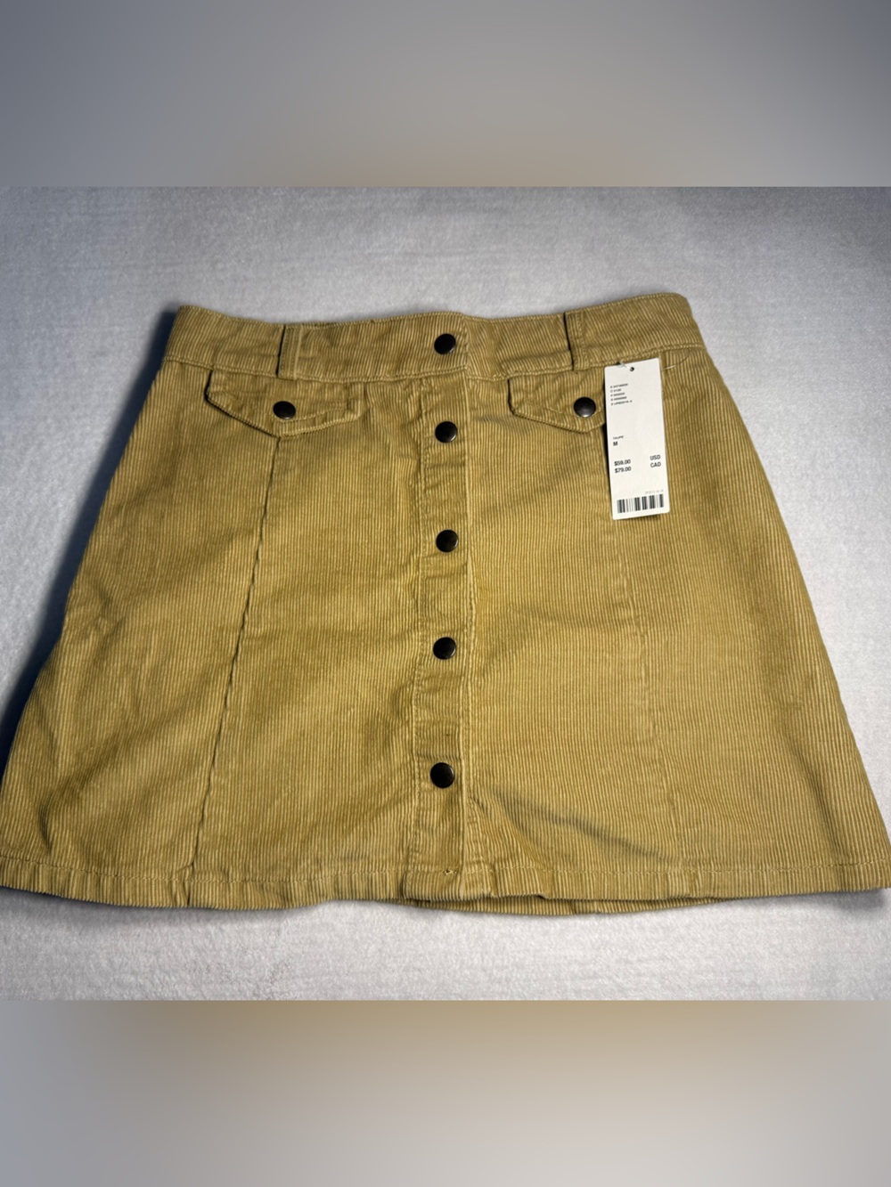 Urban Outfitters Corduroy Button-Front Mini Skirt size M NWT